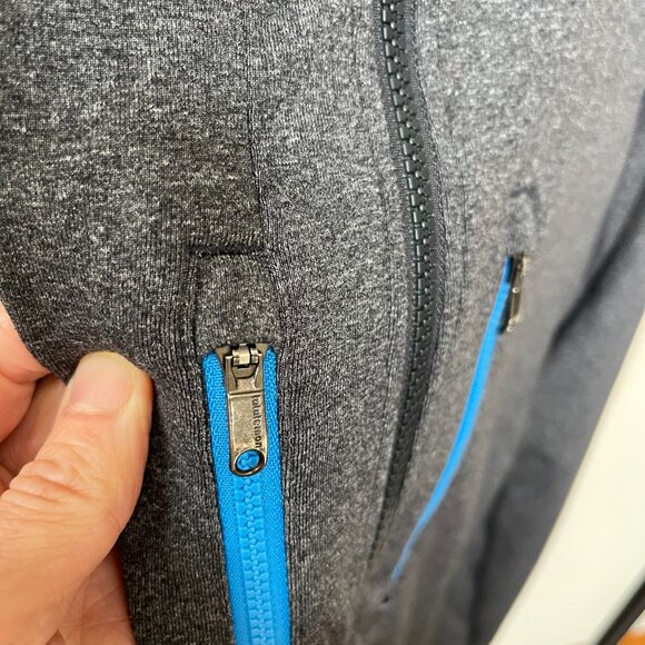 Lululemon Men's Shift Jacket, Heathered Black / Cornflower, Size L - Picture 16 of 16